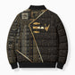 Egypt Deshret Crown Bomber Puffer Jacket Ancient Mythology Pharaoh With Pschent