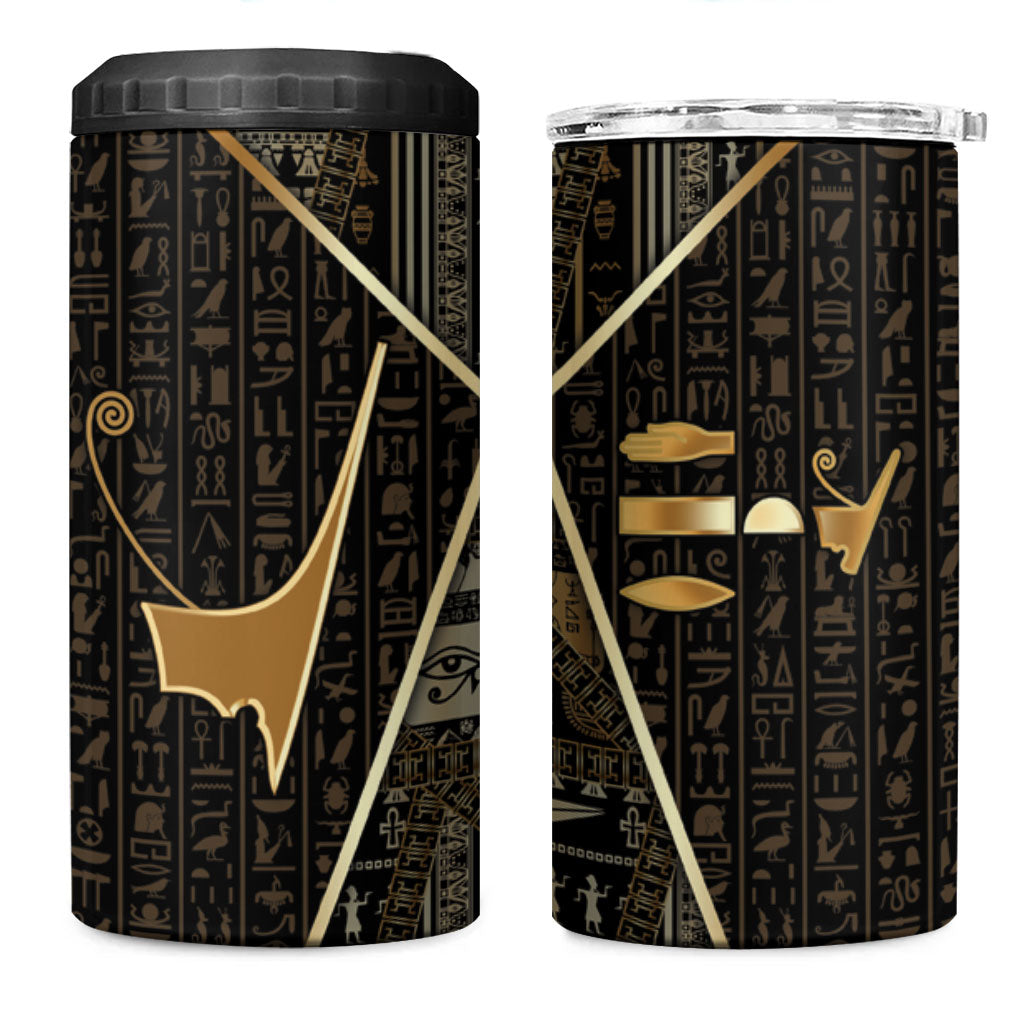 Egypt Deshret Crown 4 in 1 Can Cooler Tumbler Ancient Mythology Pharaoh With Pschent