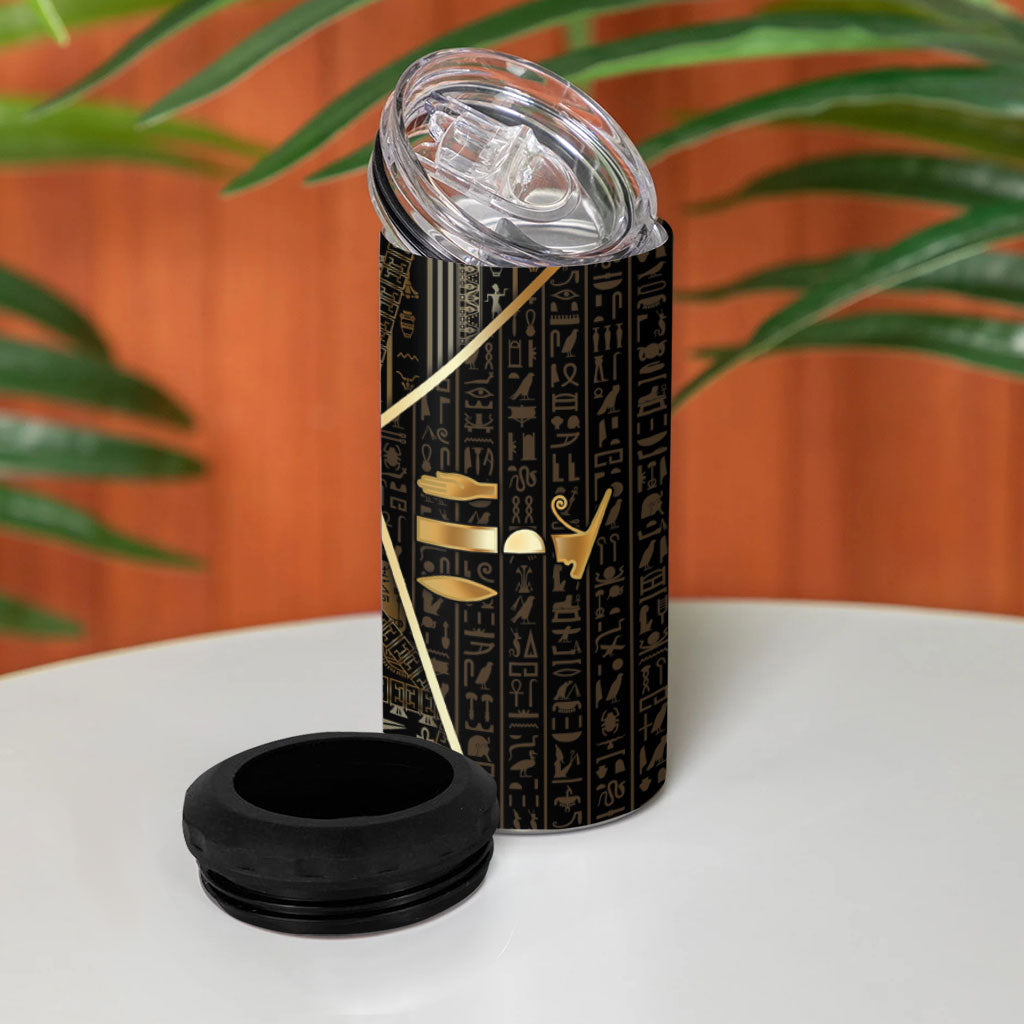 Egypt Deshret Crown 4 in 1 Can Cooler Tumbler Ancient Mythology Pharaoh With Pschent
