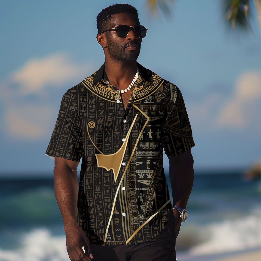 Egypt Deshret Crown Hawaiian Shirt Ancient Mythology Pharaoh With Pschent