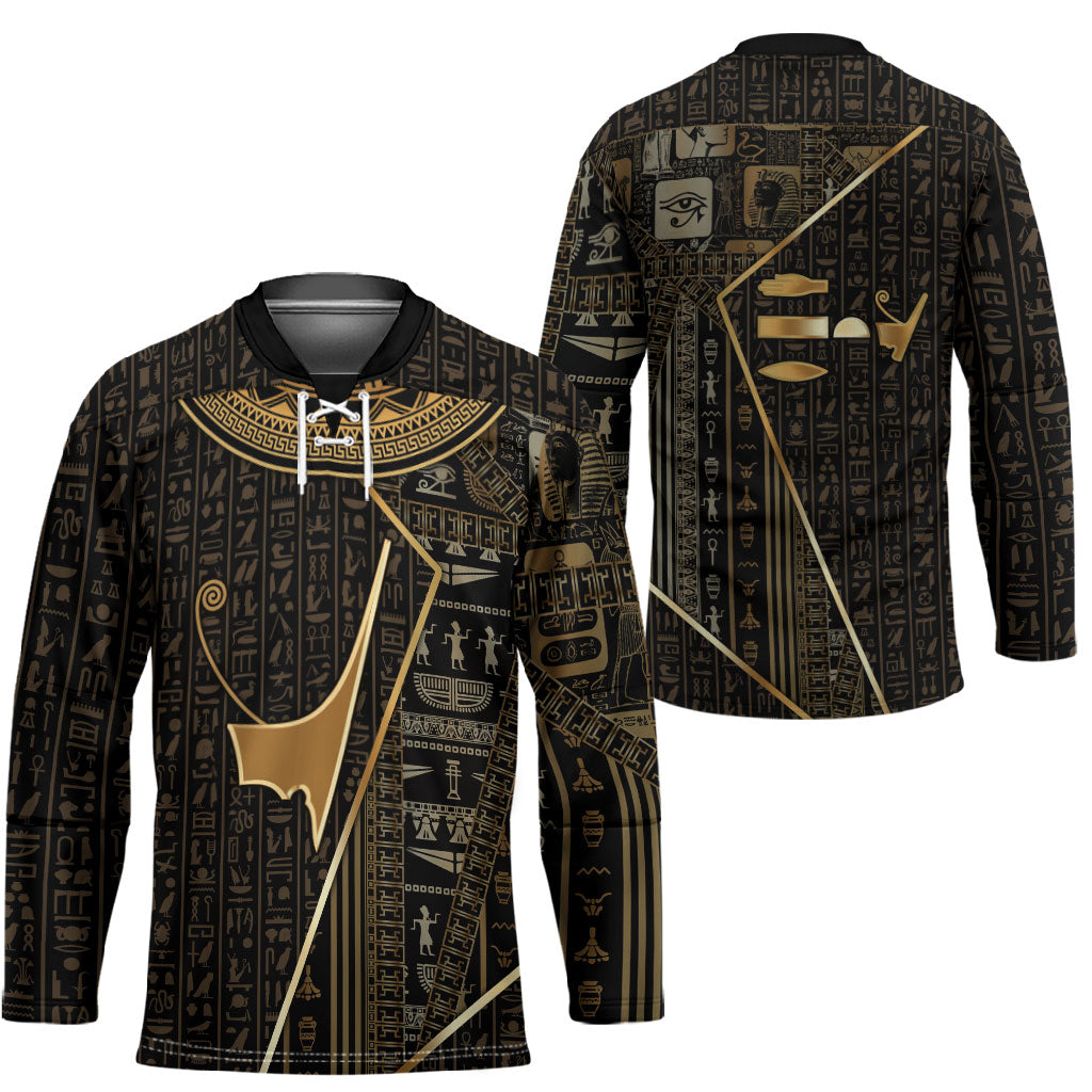Egypt Deshret Crown Hockey Jersey Ancient Mythology Pharaoh With Pschent