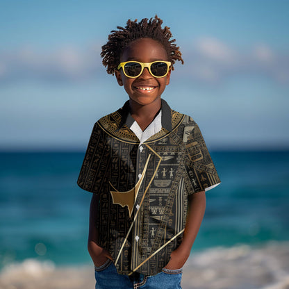 Egypt Deshret Crown Kid Hawaiian Shirt Ancient Mythology Pharaoh With Pschent