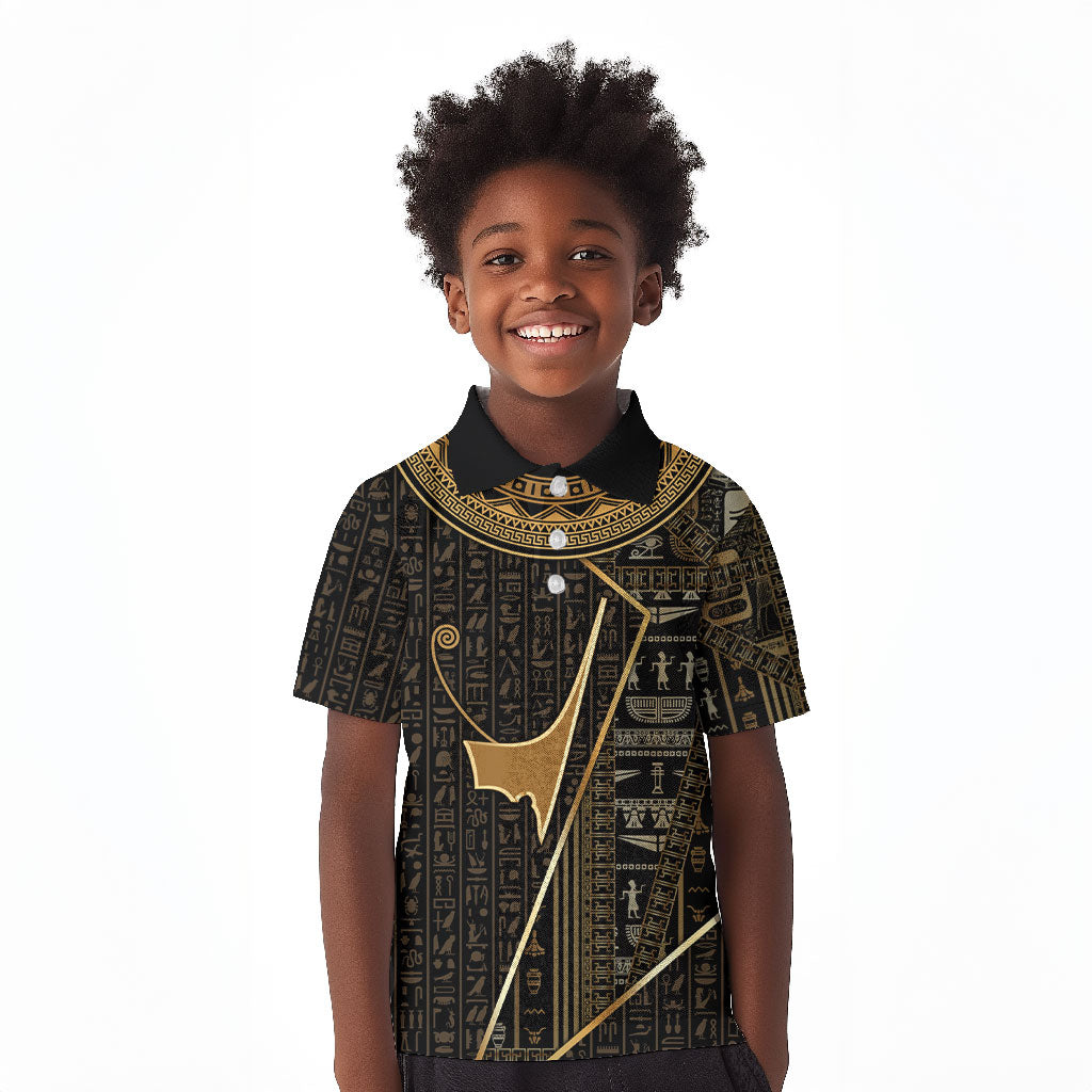 Egypt Deshret Crown Kid Polo Shirt Ancient Mythology Pharaoh With Pschent