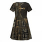 Egypt Deshret Crown Kid Short Sleeve Dress Ancient Mythology Pharaoh With Pschent