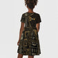 Egypt Deshret Crown Kid Short Sleeve Dress Ancient Mythology Pharaoh With Pschent