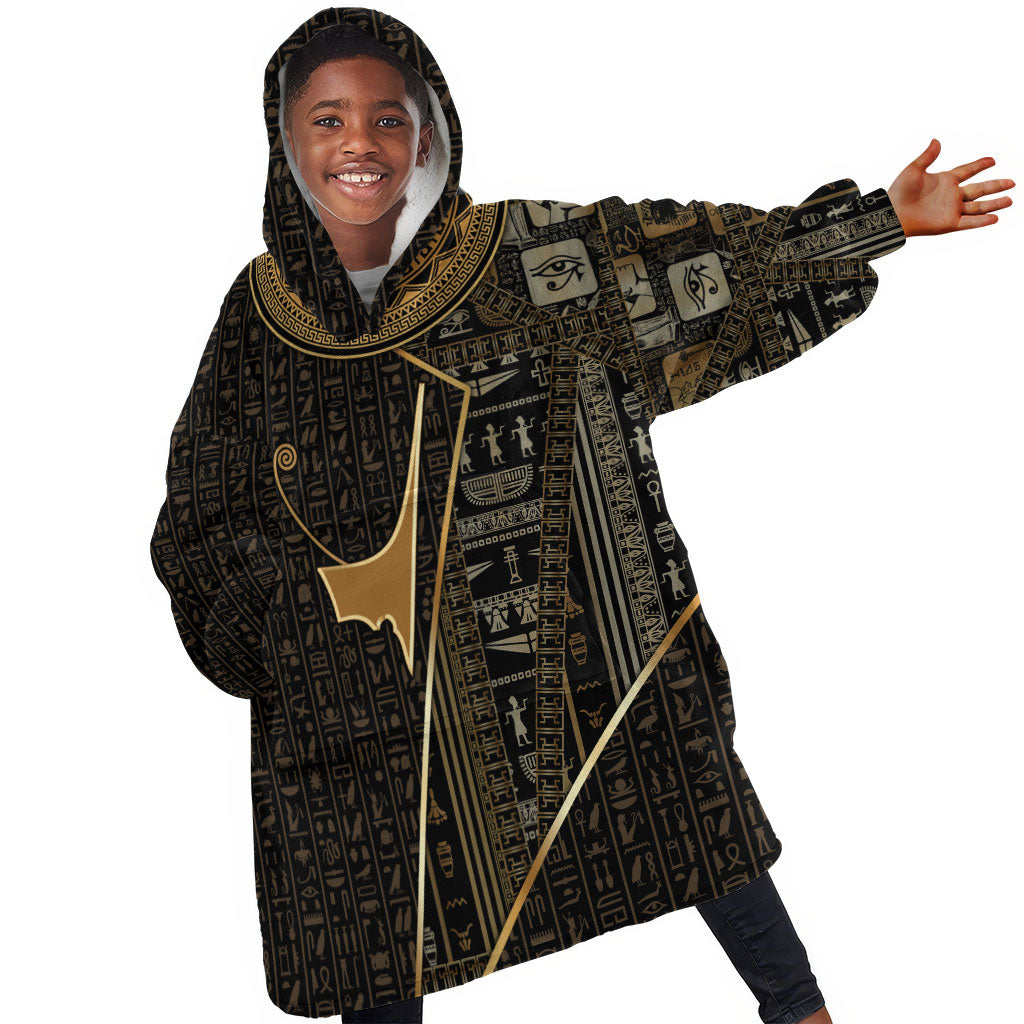 Egypt Deshret Crown Kid Wearable Blanket Hoodie Ancient Mythology Pharaoh With Pschent
