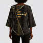 Egypt Deshret Crown Kimono Sleeve Blouse Ancient Mythology Pharaoh With Pschent