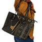 Egypt Deshret Crown Leather Tote Bag Ancient Mythology Pharaoh With Pschent