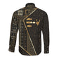 Egypt Deshret Crown Long Sleeve Button Shirt Ancient Mythology Pharaoh With Pschent