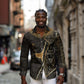Egypt Deshret Crown Long Sleeve Button Shirt Ancient Mythology Pharaoh With Pschent