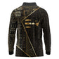 Egypt Deshret Crown Long Sleeve Polo Shirt Ancient Mythology Pharaoh With Pschent