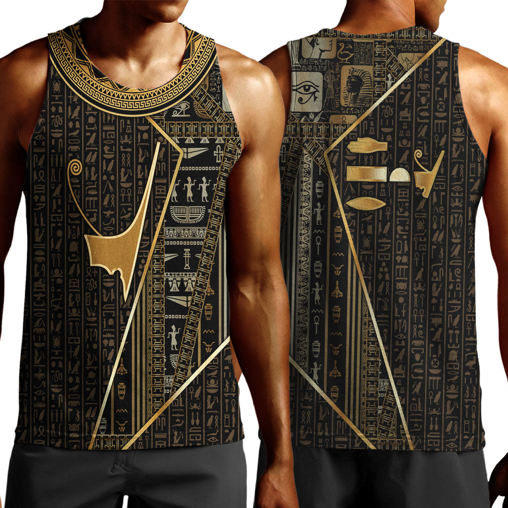 Egypt Deshret Crown Men Tank Top Ancient Mythology Pharaoh With Pschent