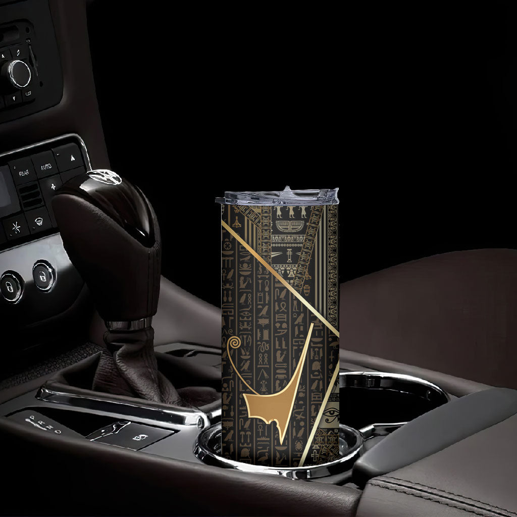 Egypt Deshret Crown Skinny Tumbler Ancient Mythology Pharaoh With Pschent
