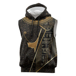 Egypt Deshret Crown Sleeveless Hoodie Ancient Mythology Pharaoh With Pschent