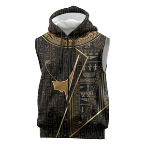Egypt Deshret Crown Sleeveless Zip Hoodie Ancient Mythology Pharaoh With Pschent