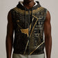 Egypt Deshret Crown Sleeveless Zip Hoodie Ancient Mythology Pharaoh With Pschent