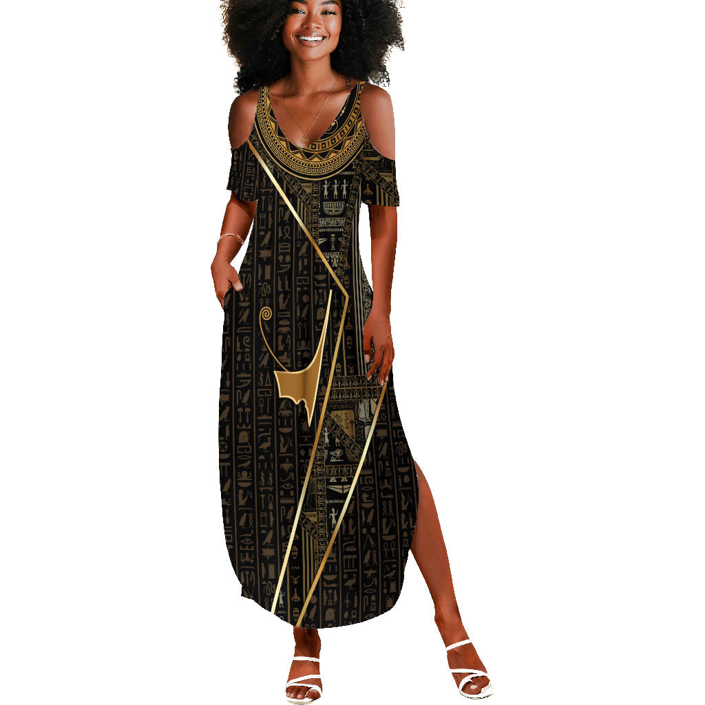 Egypt Deshret Crown Summer Maxi Dress Ancient Mythology Pharaoh With Pschent