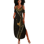 Egypt Deshret Crown Summer Maxi Dress Ancient Mythology Pharaoh With Pschent