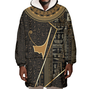 Egypt Deshret Crown Wearable Blanket Hoodie Ancient Mythology Pharaoh With Pschent