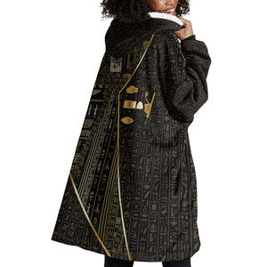 Egypt Deshret Crown Wearable Blanket Hoodie Ancient Mythology Pharaoh With Pschent