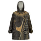 Egypt Deshret Crown Wearable Blanket Hoodie Ancient Mythology Pharaoh With Pschent