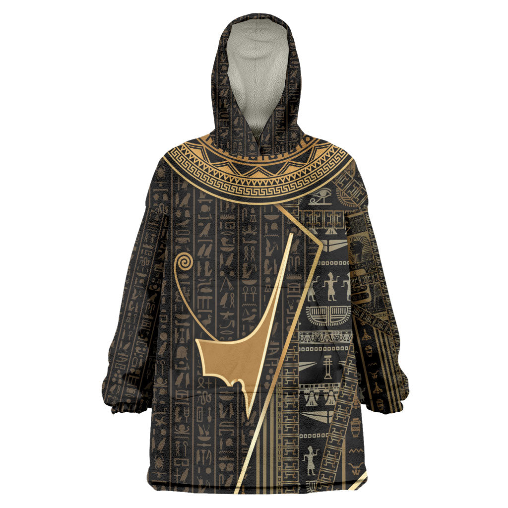 Egypt Deshret Crown Wearable Blanket Hoodie Ancient Mythology Pharaoh With Pschent