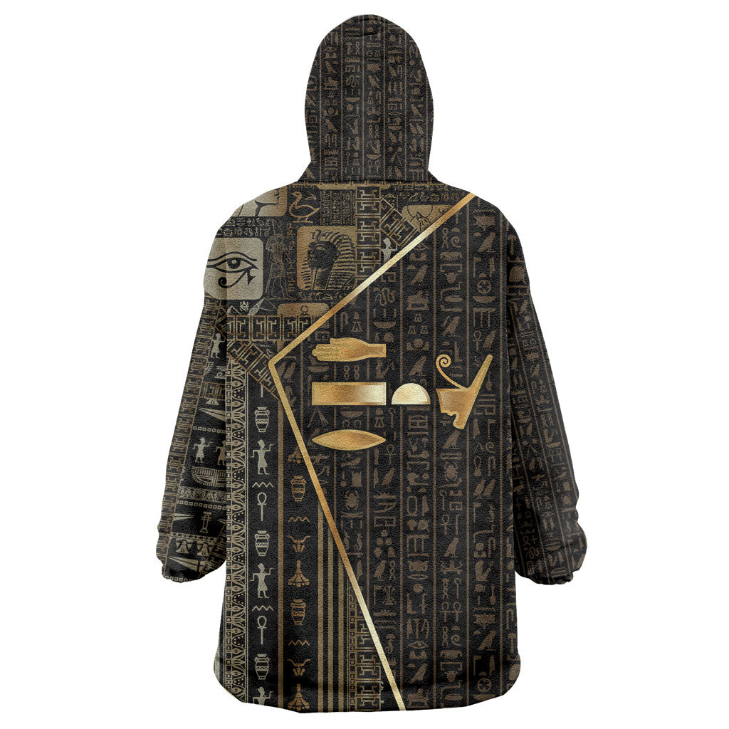 Egypt Deshret Crown Wearable Blanket Hoodie Ancient Mythology Pharaoh With Pschent