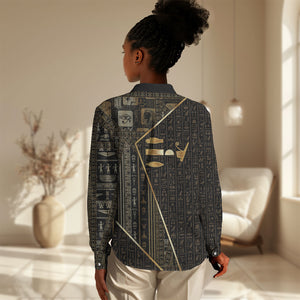 Egypt Deshret Crown Women Casual Shirt Ancient Mythology Pharaoh With Pschent