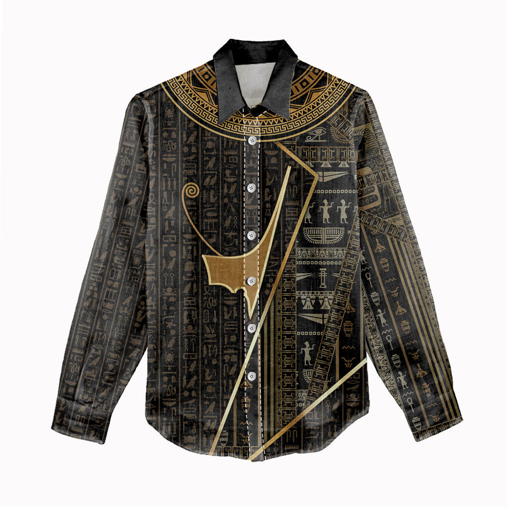 Egypt Deshret Crown Women Casual Shirt Ancient Mythology Pharaoh With Pschent