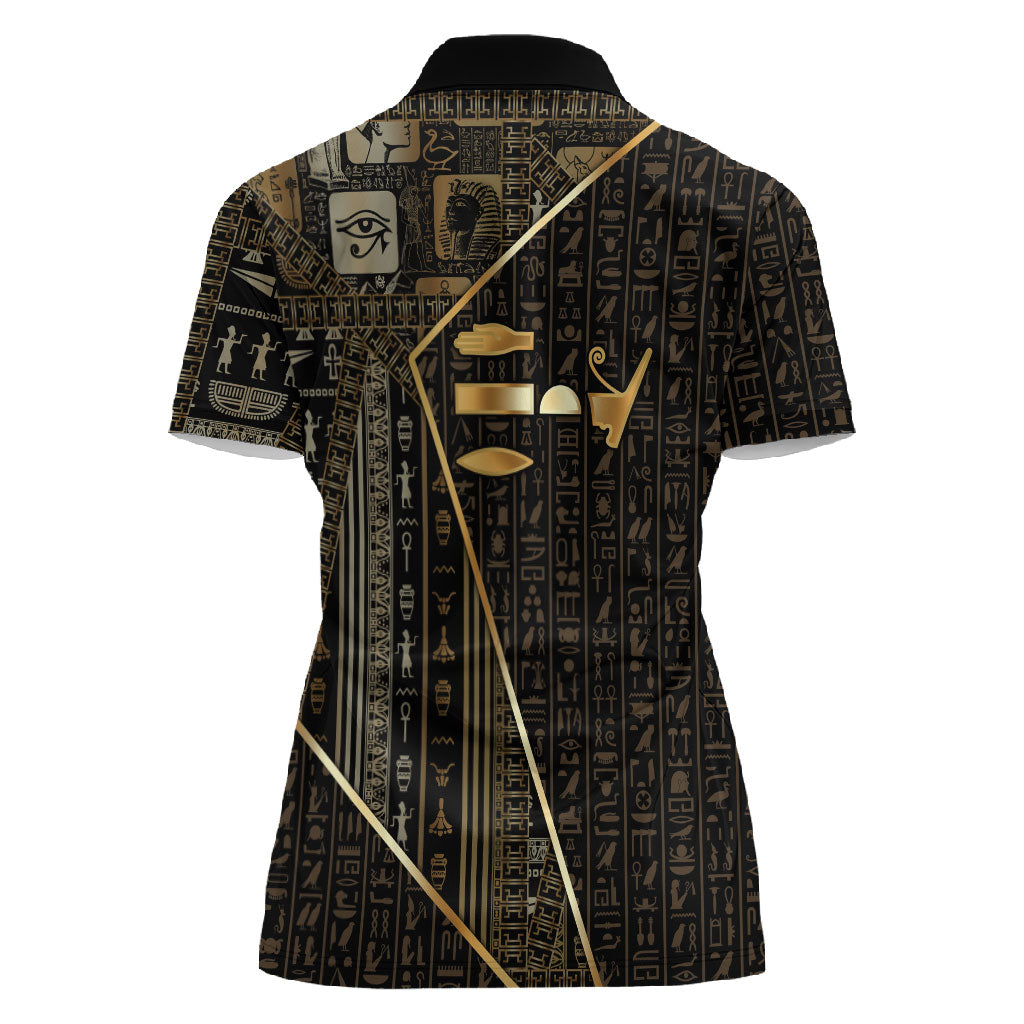 Egypt Deshret Crown Women Polo Shirt Ancient Mythology Pharaoh With Pschent