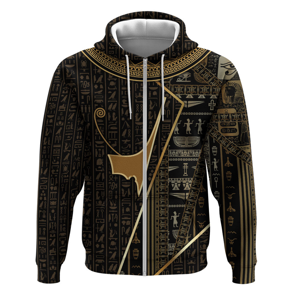 Egypt Deshret Crown Zip Hoodie Ancient Mythology Pharaoh With Pschent