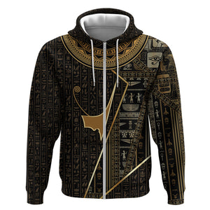 Egypt Deshret Crown Zip Hoodie Ancient Mythology Pharaoh With Pschent