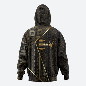 Egypt Deshret Crown Zip Hoodie Ancient Mythology Pharaoh With Pschent