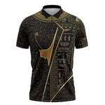 Egypt Deshret Crown Zipper Polo Shirt Ancient Mythology Pharaoh With Pschent