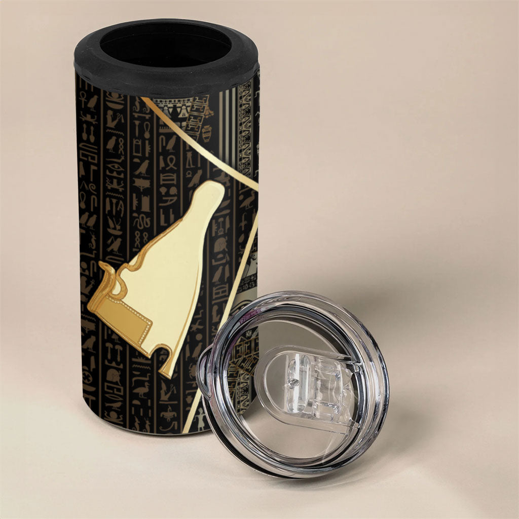 Egypt Hedjet Crown 4 in 1 Can Cooler Tumbler Ancient Mythology Upper Pharaoh