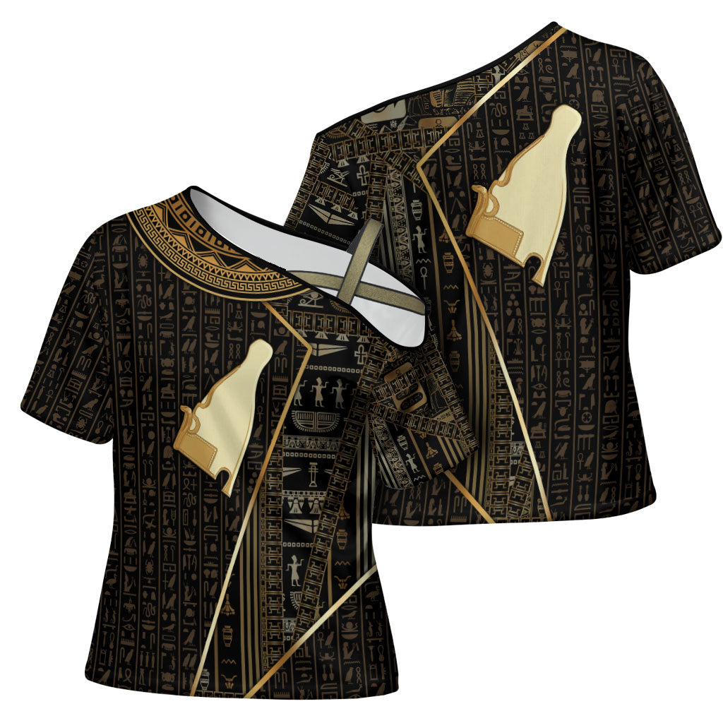 Egypt Hedjet Crown Cross Shoulder Shirt Ancient Mythology Upper Pharaoh