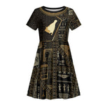Egypt Hedjet Crown Kid Short Sleeve Dress Ancient Mythology Upper Pharaoh