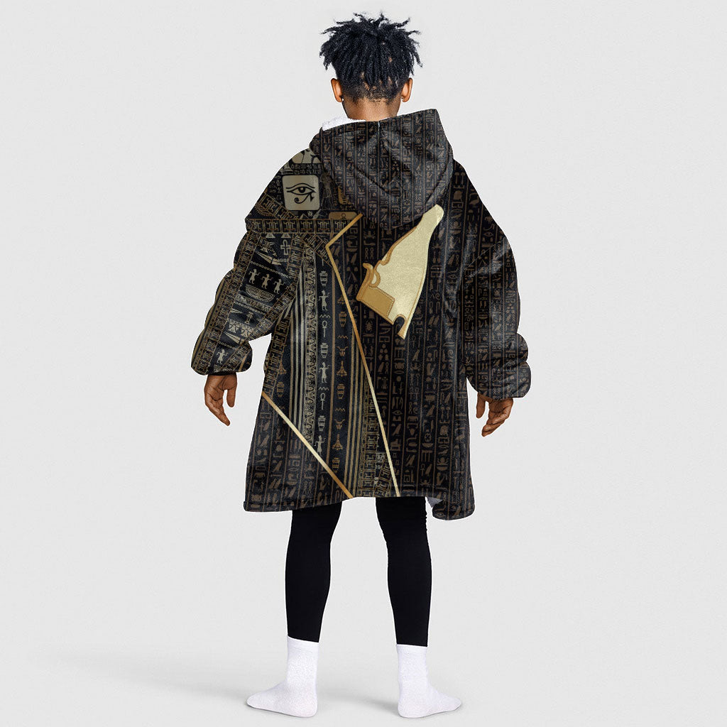 Egypt Hedjet Crown Kid Wearable Blanket Hoodie Ancient Mythology Upper Pharaoh