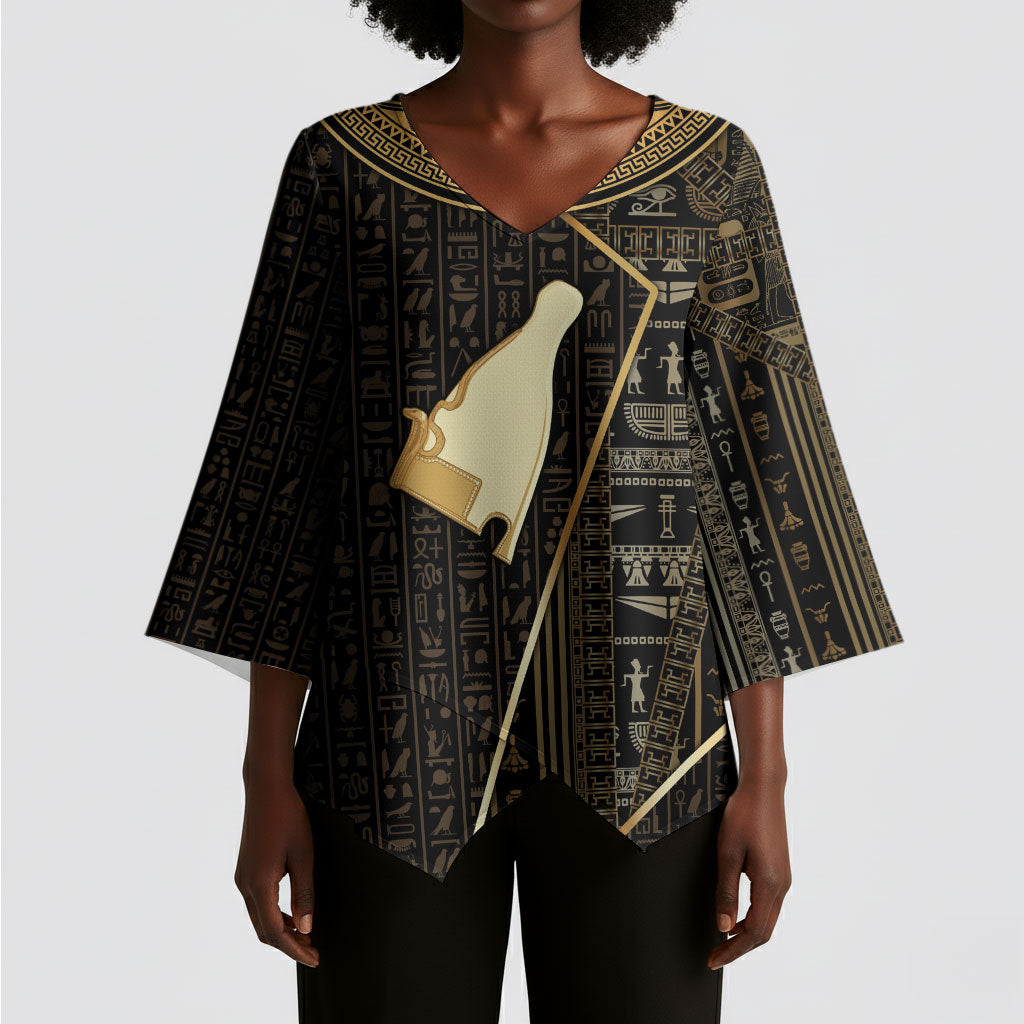 Egypt Hedjet Crown Kimono Sleeve Blouse Ancient Mythology Upper Pharaoh