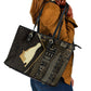 Egypt Hedjet Crown Leather Tote Bag Ancient Mythology Upper Pharaoh