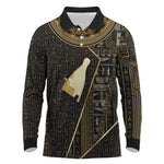 Egypt Hedjet Crown Long Sleeve Polo Shirt Ancient Mythology Upper Pharaoh