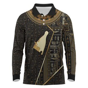 Egypt Hedjet Crown Long Sleeve Polo Shirt Ancient Mythology Upper Pharaoh