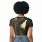 Egypt Hedjet Crown Raglan Cropped T shirt Ancient Mythology Upper Pharaoh