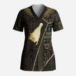Egypt Hedjet Crown Scrub Top Ancient Mythology Upper Pharaoh