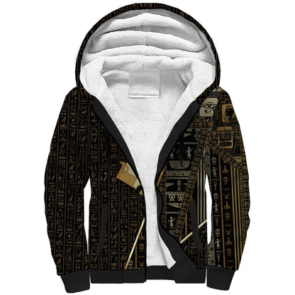 Egypt Hedjet Crown Sherpa Hoodie Ancient Mythology Upper Pharaoh
