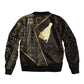 Egypt Hedjet Crown Sleeve Zip Bomber Jacket Ancient Mythology Upper Pharaoh