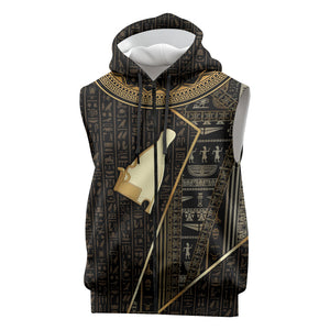 Egypt Hedjet Crown Sleeveless Zip Hoodie Ancient Mythology Upper Pharaoh