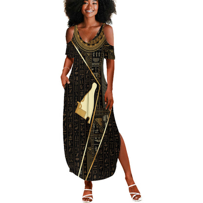 Egypt Hedjet Crown Summer Maxi Dress Ancient Mythology Upper Pharaoh