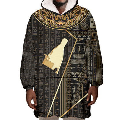 Egypt Hedjet Crown Wearable Blanket Hoodie Ancient Mythology Upper Pharaoh