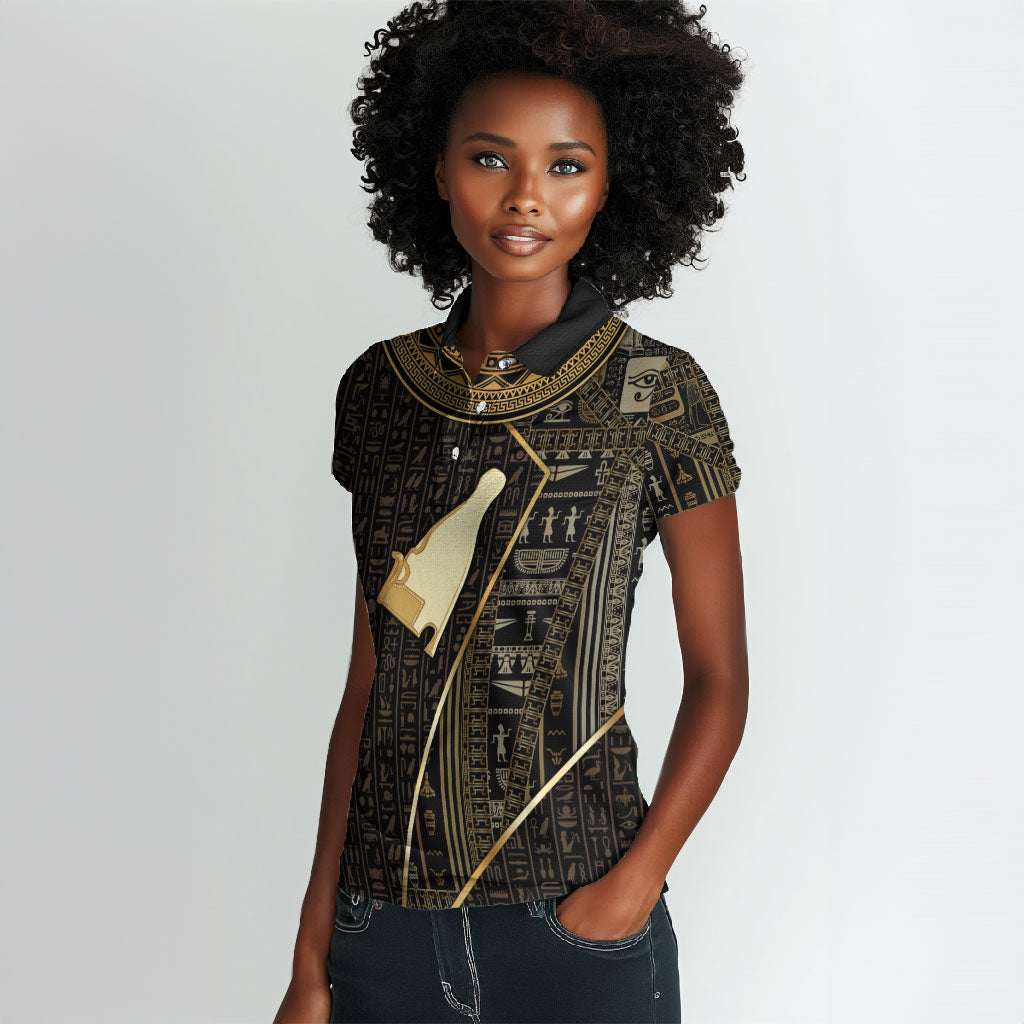 Egypt Hedjet Crown Women Polo Shirt Ancient Mythology Upper Pharaoh